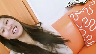 Beautiful Asian with black hair Nagisa Fukushima went to the guy's house to warm him
